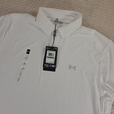 NEW Men's Under Armour Iso Chill Polo Shirt White Size Large MSRP $75 picture