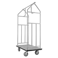Hotel Luggage Cart, 800 Lbs. Load Capacity, Brushed Stainless Steel Finish Bellm picture