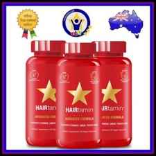 3 HAIRTAMIN Hair Growth Vitamins Regrow Healthy Hair Loss Supplement Treatment picture