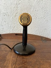 Vintage 1940's Astatic Model 200 Gold Bullet Microphone & Stand Art Deco Desk picture