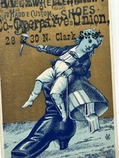 Victorian Trade Card 1890s Working Shoemaker’s Co-Operative Union picture