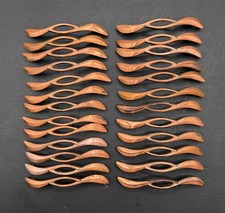 Rare Vintage MCM Copper Wavy Cutout Cabinet Drawer Pulls Handles, Set of 24 picture