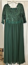 Ever-Pretty Green Sequin Chiffon Maxi Long Formal Gown NWOT 6x fits like a 1x-2x picture