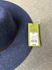 Goodfellow & Co Blue Wide Brim Fedora Hat Men’s Solid Casual Fall Winter M/L picture