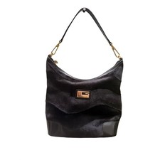 Paolo Gucci Black Pony Hair Hobo Bag Gold Hardware Vintage Shoulder Bag picture