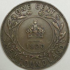1920 Newfoundland Canada Large One Cent - F (Lot#1) picture