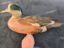 Vintage 1991 1992 Tom Taber Ducks Unlimited Signed Carved Wood Duck Decoy #2 picture