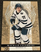 2026-27 UD Artifacts Macklin Celebrini Wood Parallel SSP #130 1:499 packs RARE picture