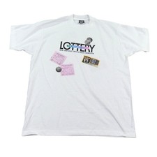 VTG Screen Stars Best T Shirt Mens XL White NH Lottery Single Stitch Deadstock picture