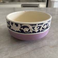 Vintage Erphila Art Pottery Czechoslovakia Art Deco Bowl Purple Blue Embossed picture
