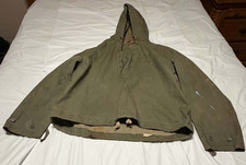 Vintage WWII U.S. Navy Foul Weather Smock Rain Anorak Hooded Jacket Pullover picture