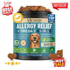 Dog Allergy Chews Omega 3 is Human, Dog Allergy Relief Itch Relief, 200 Chews An picture