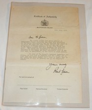 LETTER FROM BUCKINGHAM PALACE THANKING FOR COFFEE SET picture