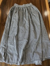 Japan BEAMS BOY Navy White Workstripe Circular Skirt Chambray Casual One Size picture