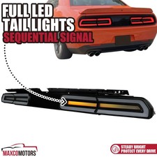 Smoke Fits 2008-2014 Dodge Challenger LED Tail Lights Sequential Signal Lamps picture