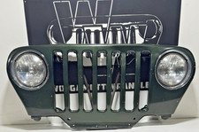 97-06 Jeep TJ Wrangler Moss Green PJN Front Grille Panel & KC Hilites Headlights picture