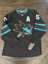Erik Karlsson San Jose Sharks Adidas Climalite Alternate Authentic Jersey, Sz 50 picture