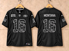Nike San Francisco 49ers Joe Montana #16 Black Salute to Service Football Jersey picture