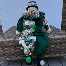 Vintage Philadelphia Eagles Shelf Sitter Clown Doll NFL Fan Cave Decor Handmade picture