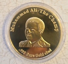 MUHAMMAD ALI GOLD PLATED COIN THE GREATEST IN ACRYLIC CASE picture