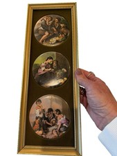 Vintage 1971 Staffordshire Series Ceramic Art – Framed Set of 3 picture
