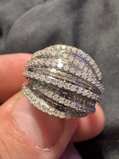 New size 7, 1 ctw natural diamond .925 sterling silver ring picture