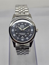 Vintage Hmt Pilot Black Dial 17 Jewels Mechanical hand winding Transparent Back picture