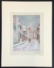 Maurice Utrillo - Hand Signed, 14x18 matted artwork, FRAME READY - w/Certificate picture