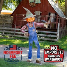 6 ft. Animated Whimsical Scarecrow Halloween Decoration with Light-Up Face picture