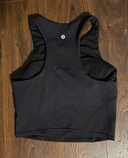 lululemon athletica Women's Cropped Racerback Tank Scoop Neck Black M picture