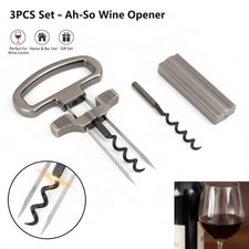 Two-Prong Cork Puller Remover Ah-So Old Wine Opener Multifunction Beer Corkscrew picture