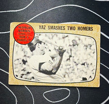 Topps 1968 World Series Carl Yastrzemski #152 Boston Red Sox Yaz Smashes 2 picture