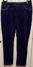 Chico's Himalayan Purple Embellished Velveteen Jeggings Size 2(12/14, L) NWT picture