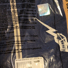 WWE CM Punk Officially Licensed Navy Sweatshirt Size L Wrestling Fan Gear picture