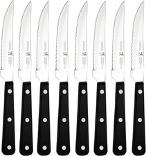 J A Henckels 8 Piece Eversharp Steak Knife Set Knives Stainless Steel Serrated picture