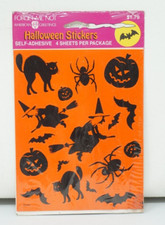VINTAGE AGC Forget Me Not Halloween Spooky Stickers Halloween 4 Sheets NIP picture