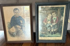 Antique Currier & Ives Original Lithographs Copyright 1874 & 1875. Set of 2. picture