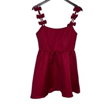Elliatt Enchantment Dress Red Bow Strap Fit Flare Mini Party Cocktail NWT M FLAW picture