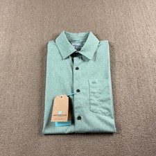 Quicksilver Waterman Tech Short Sleeve Button Up Shirt Green Size S NWT MSRP $70 picture