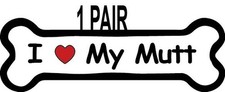 I Love My Mutt Dog Decal Sticker 1 Pair Same Day Shipping picture
