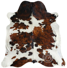 Real Cowhide Rug Tricolor  - Size 6 x 6-7’ picture