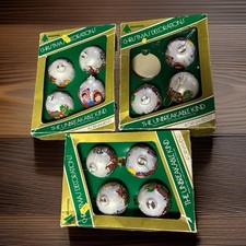 Vintage 1977 Bradford Novelty Christmas Ornaments 11 Pc Lot Original Boxes picture