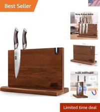 Magnetic Knife Block Organizer Kitchen Counter Secure Storage Stand with Shar... picture