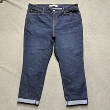 Levi Strauss Signature Gold Jeans Womens 20 Blue Denim Mid Rise Boyfriend Cuffed picture