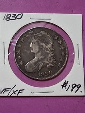 1830 CAPPED BUST HALF DOLLAR. ORIGINAL. UNCLEANED. VF/ XF CONDITION picture
