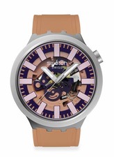 Swatch Big Bold Irony Lacquered Beige Terracotta Tide Polymer Automatic picture