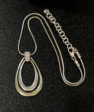 Brighton Meridian Swing Silver Crystal Teardrop Pendant Necklace 16