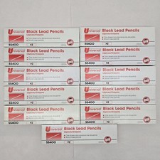 11 Vtg Universal Black Lead Pencils Full Boxes  picture