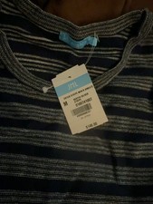 J.McLaughlin Cryus Stripe Men's Sweater Navy Silver Medium M NWT picture