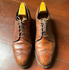 Vtg Florsheim Imperial 12D Brown Pebble Grain Longwing Shoes 9157 With Wood Tree picture